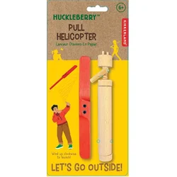Lesena leteča igrača Kikkerland Huckleberry Pull Helicopter (HB49-F)