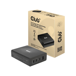 Tehnologija Club 3D 132 W GAN, 4-vratni adapter USB Type-A in -C