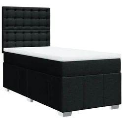 Vidaxl Box spring postelja z vzmetnico črna 80x200 cm blago