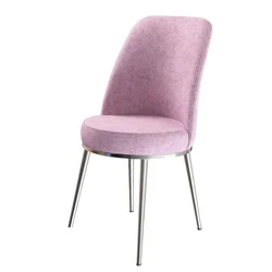 Hanah Home set trpezarijskih stolica Dexa 8 kom, roze tkanina Babyface, hromirane metalne noge