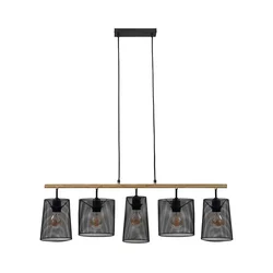 Brilo 4078-054 - Luster na sajli WOOD & STYLE 5xE27/60W/230V
