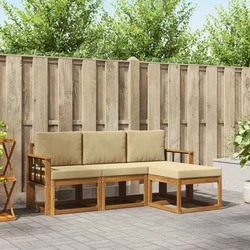 Set vanjskih sofa 4 kom. Prirodna i bež