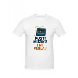 Ženska majica Pusti muziku i ne peglaj CS4224, Bela