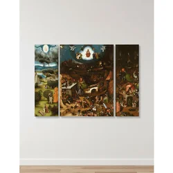 WallXpert triptih na platnu Huhu3164, Hieronymus Bosch – The Last Judgment, 170 x 90 cm