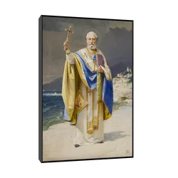 Canvas Slika na platnu Sveti Nikola, Uroš Predić, Sa ramom, 80 x 120 cm, Crni