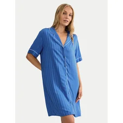 Triumph Nočna srajca Amourette Jacquard 10227274 Modra Relaxed Fit