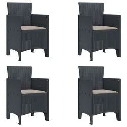 Vrtna stolica 4 pcs Antracit 53 x 49 x 85 cm Polipropilen