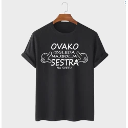 MAFIMI Ženska majica Ovako izgleda najbolja sestra, Crna