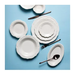 Jedilni set, 24-delni, bel, porcelan
