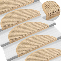 Samoljepljivi otirači za stepenice 15 kom 65x21x4 cm svjetlobež