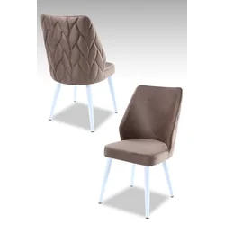 Hanah Home Set stolica Pufi, 48x90x43 cm, 2 komada, Crno-smeđe
