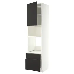 METOD / MAXIMERA Visoki element za ugradne uređaje, bela/Nickebo boja antracita, mat, 60x60x240 cm