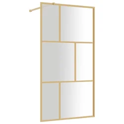 Stijenka za walk-in tuš sa staklom ESG zlatna 115 x 195 cm