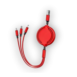 Infostyle Izvlečni polnilni kabel 3v1 Rdeča