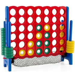 Costway Igra 4 v vrsto Jumbo komplet z 42 rdečimi figuricami