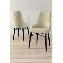 Hanah Home Set stolica Neta, 46x95x42 cm, 4 komada, Krem-crne