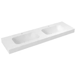 SAPHO EMICO Dvojno stensko umivalnik, 170x50cm, mat bela, solid surface