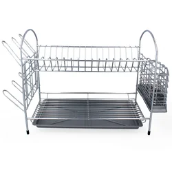 Odcejalnik za krožnike dvonadstropni 40cm kromiran 68670