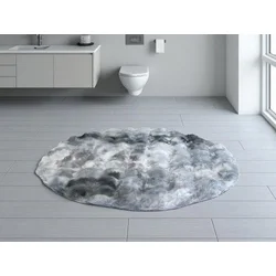 Okrugla Prostirka za kupatilo fi 100cm Sivo/Crna boja ( VLK000198-sivocrnaboja )