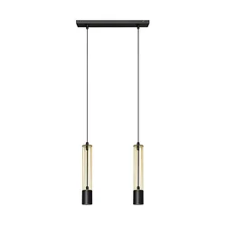 LED luster na sajli BARS 2xGU10/4,8W/230V crna/zlatna