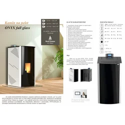MARELI Kamin na pelet ONYX FULL GLASS 30 (4kW + 26kW) crna