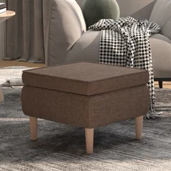 Greatstore Stolček z lesenimi nogami taupe blago