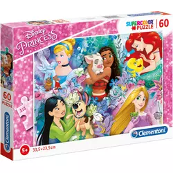 Puzzle Clementoni od 60 dijelova - Disneyjeve princeze i njihovi prijatelji