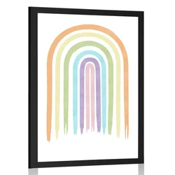 Plakat pastelna mavrica Mid-Century - 60x90 silver