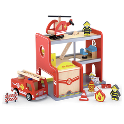 Viga Toys Lesena gasilska postaja