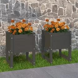 Sadilice 2 kom siva 40 x 40 x 52,5 cm od masivne borovine