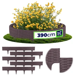 KADAX Vrtna obroba za trato, rjava, 390 cm, 5 kosov