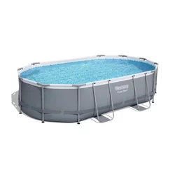 BESTWAY Bazen za metalnim okvirom/ merdevinama i filter pumpom 488x305x107cm Power Steel Oval