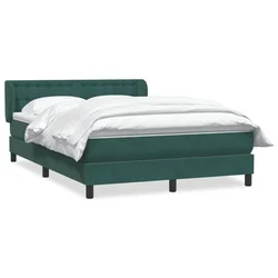 Vidaxl Box spring postelja z vzmetnico temno zelena 160x220 cm žamet