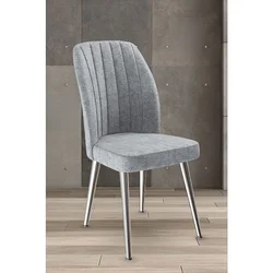 Hanah Home set trpezarijskih stolica Platinum 2 kom, siva tkanina Jerry, hromirane metalne noge