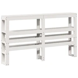 Vidaxl Vzglavje s policami bela 150 cm trdna borovina