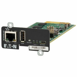 Eaton Network Managment Card - M3; Web/SNMP communications; Ethernet 10/100/1000BaseT; For UPS: 5P, 5PX, 5PX G2, 5SC Rack, 9PX, 9PXM, 9SX, 9130, Ferrups FX, 9E, 93PS, 91PS, 91PS Monoblock, 93E PDU: ATS rack PDU (EATS115, EATS120, EATS220)