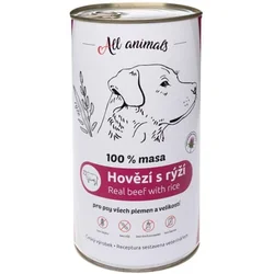 All Animals cons. za pse mleta govedina z rižem 1200g