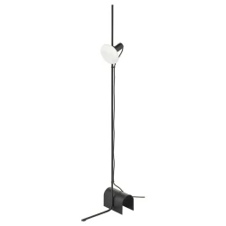 HARSLINGA / MOLNART Pod.lampa i sijalica, crna/u obliku krofne opal bela