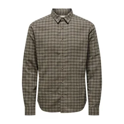 Only & Sons Srajca ONSGUDMUND kapučino/temno rjava