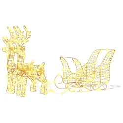 Reindeer vuče saonice Topla bijela 30 x 12 x 55 cm PET