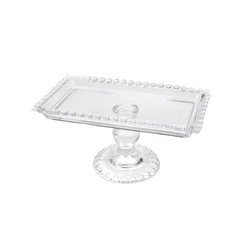 Sigma Stalak za posluživanje kolača MV01-41, Pravougaona, Staklena, 30x17cm, Providna