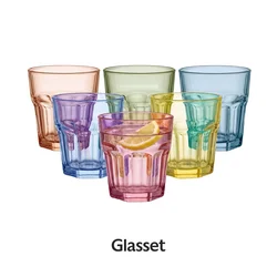 Stekleni set Alva Malaya 6x280 ml (uporabno 230 ml) mešane barve