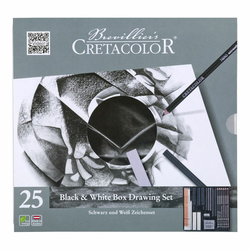 Cretacolor Black & White Box - 25-delni set - kovinski etui
