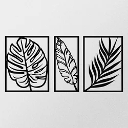 Wallity Zidna dekoracija Leaf 2, 80x38cm, Crna