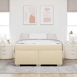 vidaXL Konstrukcija postelje krema 160 x 200 cm blago