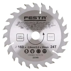 Kružna testera za drvo TCT 160mm x 2,8/2,0mm x 20mm 24T Festa