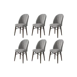 Hanah Home Set stolica Ritim, 44x96x42 cm, 6 komada, Sivo-braon