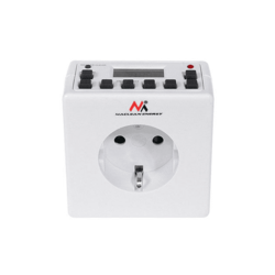 Maclean Timer digitalni , 16A, 3600W, 156 programov, šuko, bele barve