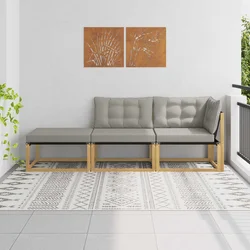 Set vanjskih sofa Bijela i svjetlosiva 241,5 x 83 x 73 cm