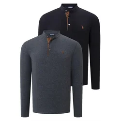 DOUBLE SET V4009 DEWBERRY MENS SWEATSHIRT-BLACK-ANTHRACITE